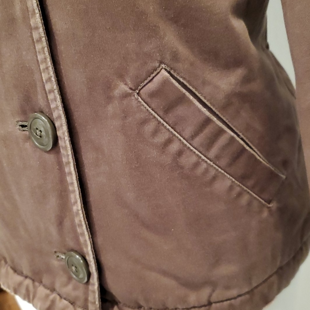 J Crew Brown Utility Coat with Sherpa Hood - Picture 5 of 14